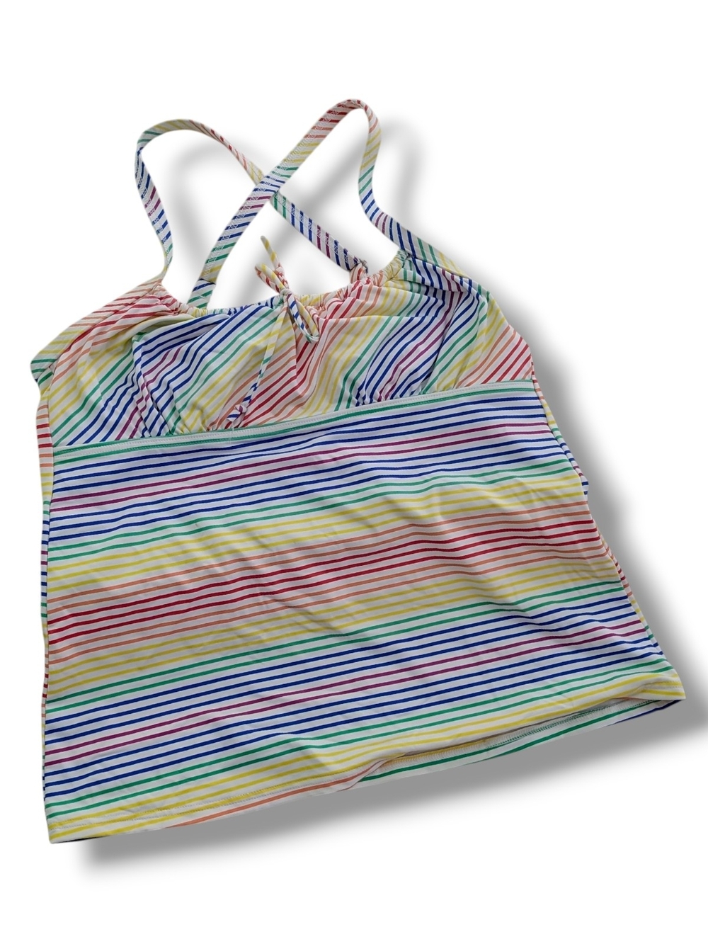 Lands' End Rainbow Striped Tankini Top - Multicolor